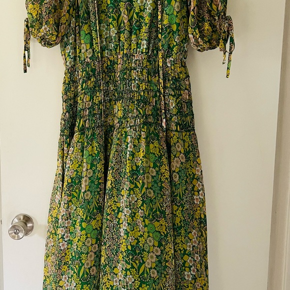 Ted Baker Green Puff Sleeve Midi Dress - Picture 5 of 7